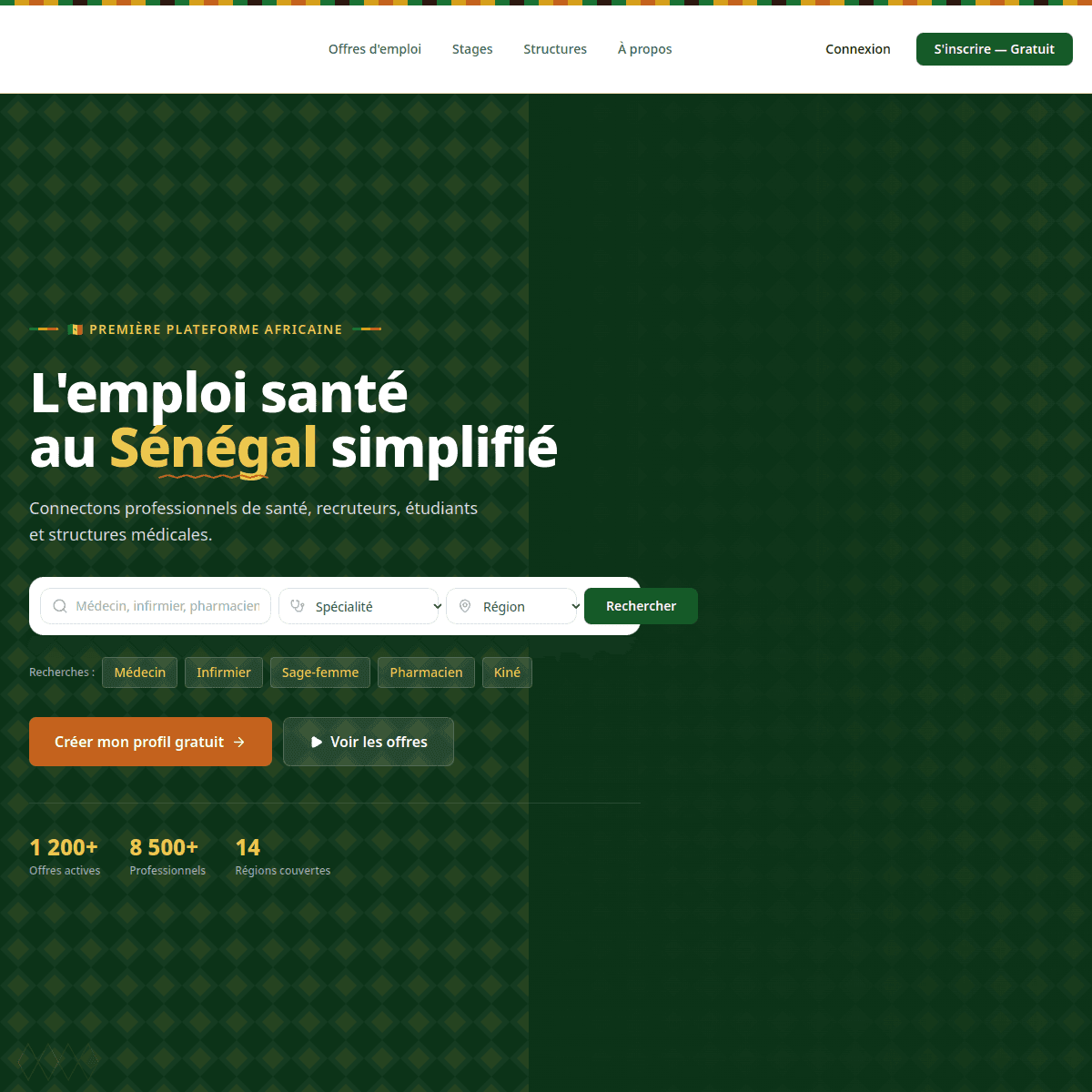 Capture d'écran Job Stage Santé